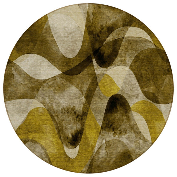 HomeRoots 5' X 8' Abstract Washable Non-Skid Area Rug - Perfect for Indoor or Outdoor Spaces, Stain-Resistant Coffee 561584