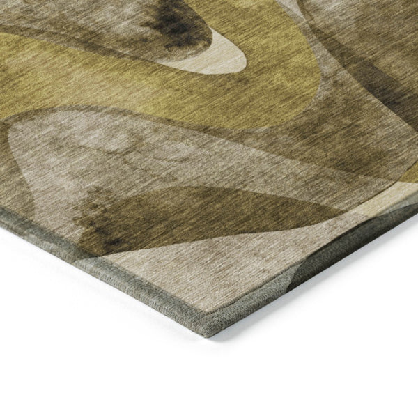 HomeRoots 5' X 8' Abstract Washable Non-Skid Area Rug - Perfect for Indoor or Outdoor Spaces, Stain-Resistant Coffee 561584