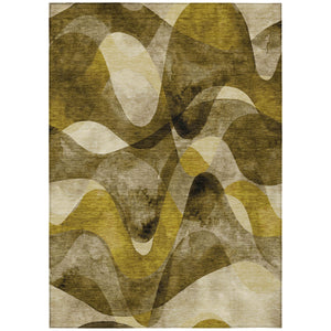 Homeroots 8' X 10' Coffee Abstract Washable Non Skid Indoor Outdoor Area Rug Coffee Polyester 561585