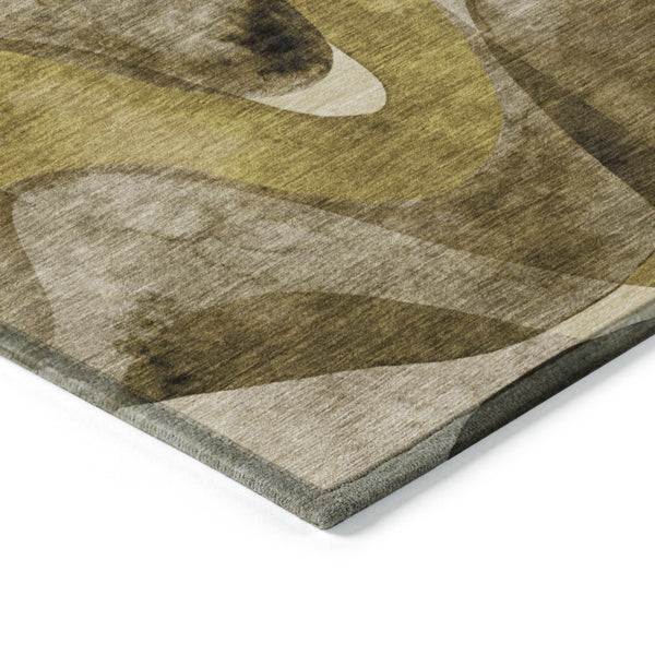 Homeroots 8' X 10' Coffee Abstract Washable Non Skid Indoor Outdoor Area Rug Coffee Polyester 561585