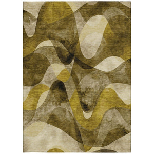 HomeRoots 5' X 8' Abstract Washable Non-Skid Area Rug - Perfect for Indoor or Outdoor Spaces, Stain-Resistant Coffee 561585