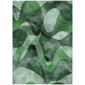Homeroots 5' X 8' Abstract Washable Non-skid Area Rug For Indoor & Outdoor Spaces - Stain Resistant Design Fern Polyester 561592