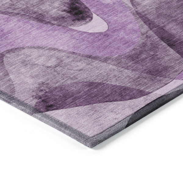 Homeroots 3' X 5' Purple Abstract Washable Non Skid Indoor Outdoor Area Rug Purple Polyester 561618
