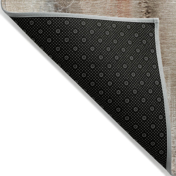 Homeroots 3' Washable Non-skid Indoor Outdoor Area Rug – Stylish Stain Resistant Design For Family Spaces Beige Polyester 561636