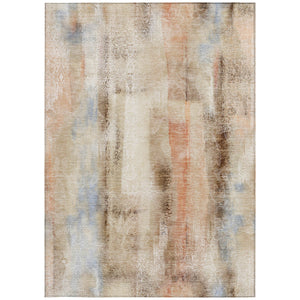 Homeroots 5' X 8' Beige And Brown Washable Non Skid Indoor Outdoor Area Rug Beige Polyester 561637