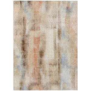 Homeroots 9' X 12' Beige And Brown Washable Non Skid Indoor Outdoor Area Rug Beige Polyester 561640