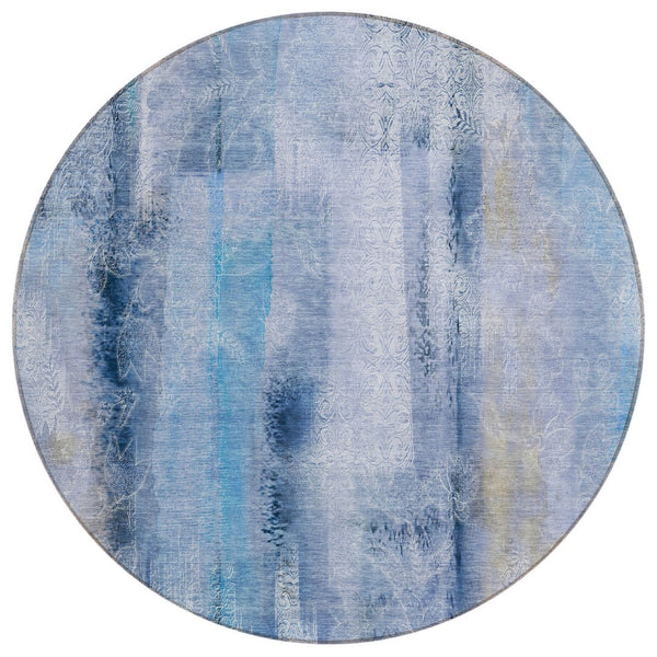 HomeRoots 5' X 8' Washable Non-Skid Area Rug for Indoor & Outdoor Spaces, Durable & Stylish Floor Covering Blue 561647