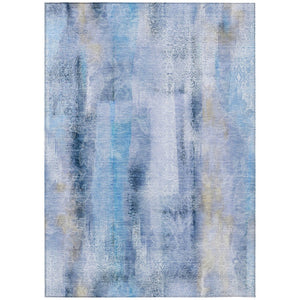 HomeRoots 5' X 8' Washable Non-Skid Area Rug for Indoor & Outdoor Spaces, Durable & Stylish Floor Covering Blue 561649