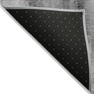 Homeroots 8' Runner Gray Washable Non Skid Indoor Outdoor Runner Rug Gray Polyester 561652