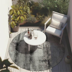 Homeroots 3' Washable Non-skid Indoor Outdoor Area Rug – Stylish Stain Resistant Design For Family Spaces Gray Polyester 561656