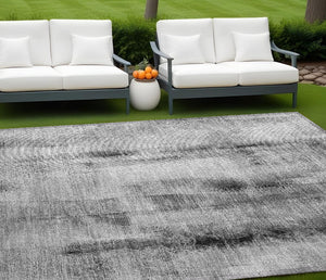Homeroots 3' Washable Non-skid Indoor Outdoor Area Rug – Stylish Stain Resistant Design For Family Spaces Gray Polyester 561658