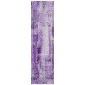 Homeroots 8' Runner Purple Washable Non Skid Indoor Outdoor Runner Rug Purple Polyester 561661