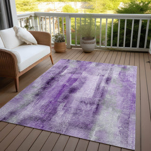 Homeroots 3' Washable Non-skid Indoor Outdoor Area Rug – Stylish Stain Resistant Design For Family Spaces Purple Polyester 561664