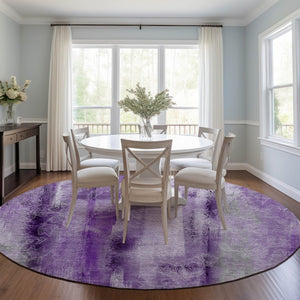 HomeRoots 5' X 8' Washable Non-Skid Area Rug for Indoor & Outdoor Spaces, Durable & Stylish Floor Covering Purple 561665