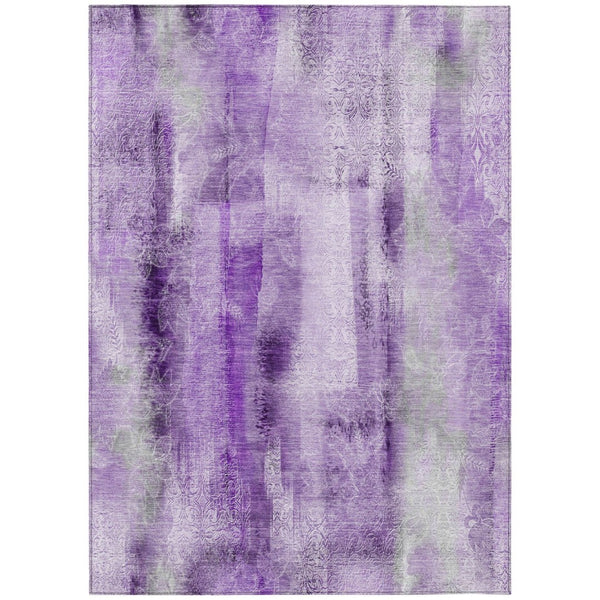 HomeRoots 5' X 8' Washable Non-Skid Area Rug for Indoor & Outdoor Spaces, Durable & Stylish Floor Covering Purple 561666