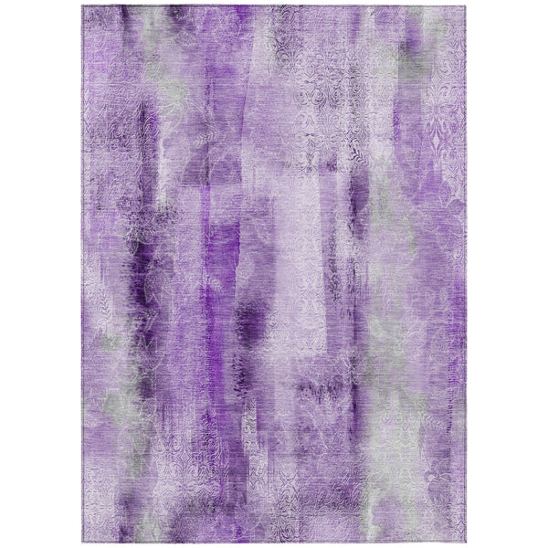 Homeroots 9' X 12' Purple Washable Non Skid Indoor Outdoor Area Rug Purple Polyester 561667