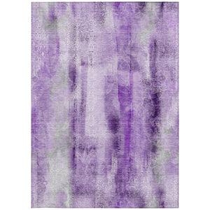 Homeroots 3' Washable Non-skid Indoor Outdoor Area Rug – Stylish Stain Resistant Design For Family Spaces Purple Polyester 561668