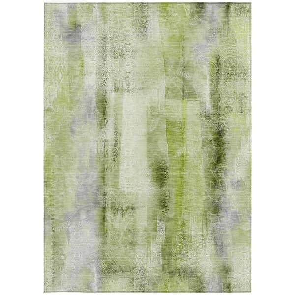 Homeroots 8' X 10' Sage Washable Non Skid Indoor Outdoor Area Rug Sage Polyester 561675