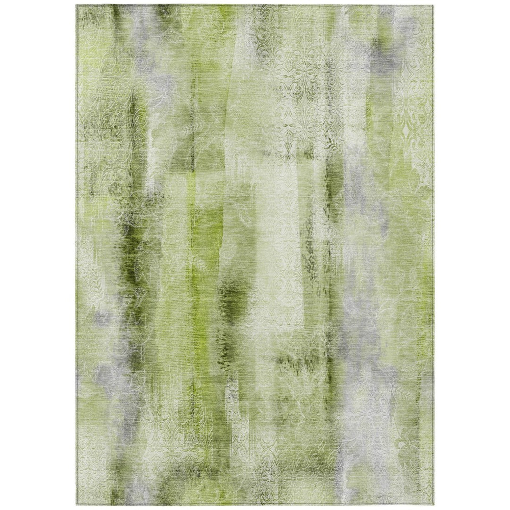 HomeRoots 5' X 8' Washable Non-Skid Area Rug for Indoor & Outdoor Spaces, Durable & Stylish Floor Covering Sage 561675