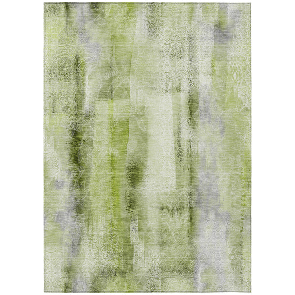 Homeroots 8' X 10' Sage Washable Non Skid Indoor Outdoor Area Rug Sage Polyester 561675
