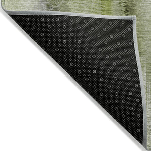 Homeroots 8' X 10' Sage Washable Non Skid Indoor Outdoor Area Rug Sage Polyester 561675