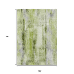 Homeroots 3' Washable Non-skid Indoor Outdoor Area Rug – Stylish Stain Resistant Design For Family Spaces Sage Polyester 561676