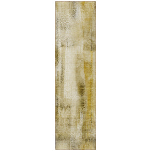 Homeroots 8' Runner Taupe Washable Non Skid Indoor Outdoor Runner Rug Taupe Polyester 561679