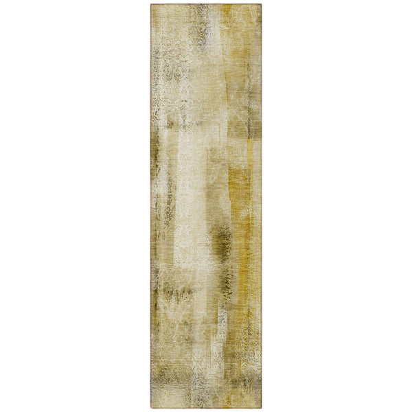 Homeroots 8' Runner Taupe Washable Non Skid Indoor Outdoor Runner Rug Taupe Polyester 561679