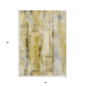 Homeroots 3' X 5' Taupe Washable Non Skid Indoor Outdoor Area Rug Taupe Polyester 561681