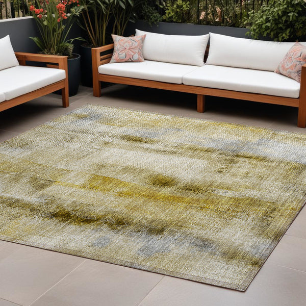 Homeroots 10' X 14' Taupe Washable Non Skid Indoor Outdoor Area Rug Taupe Polyester 561686
