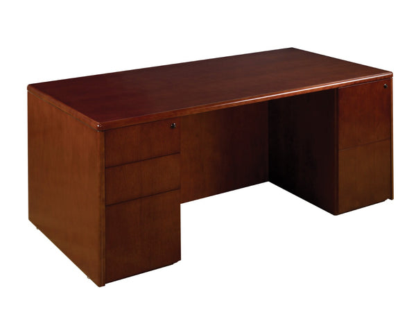 OSP Home Furnishings Sonoma Executive Double Pedestal Desk with File Storage for a Modern Home Office 72"X36" SON-TYP2