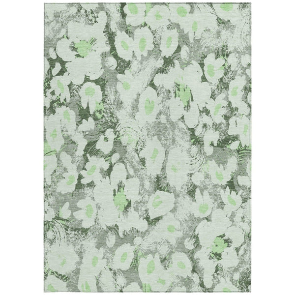 HomeRoots 5' X 8' Floral Washable Non-Skid Area Rug – Durable, Stylish Design for Indoor & Outdoor Spaces Aloe 561700