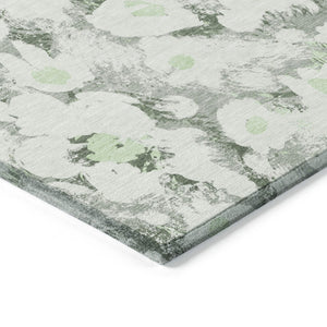 HomeRoots 5' X 8' Floral Washable Non-Skid Area Rug – Durable, Stylish Design for Indoor & Outdoor Spaces Aloe 561700