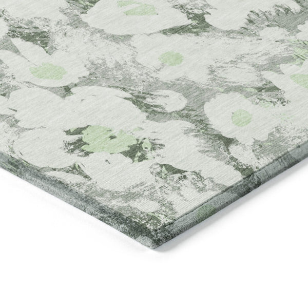 HomeRoots 5' X 8' Floral Washable Non-Skid Area Rug – Durable, Stylish Design for Indoor & Outdoor Spaces Aloe 561701