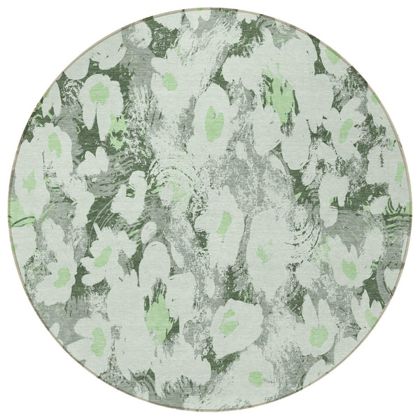 HomeRoots 5' X 8' Floral Washable Non-Skid Area Rug – Durable, Stylish Design for Indoor & Outdoor Spaces Aloe 561701