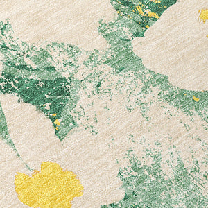 Homeroots 9' X 12' Floral Washable Stain Resistant Non-skid Indoor Outdoor Area Rug For Family-friendly Spaces Green Polyester 561717