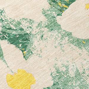 Homeroots 5' X 8' Green Floral Washable Non Skid Indoor Outdoor Area Rug Green Polyester 561718