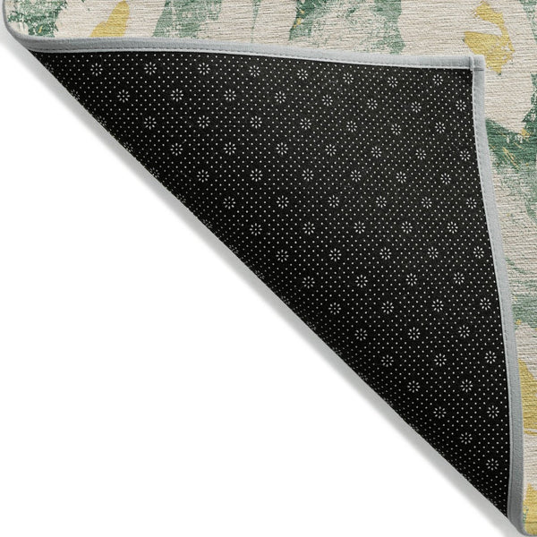 HomeRoots 5' X 8' Floral Washable Non-Skid Area Rug – Durable, Stylish Design for Indoor & Outdoor Spaces Green 561722