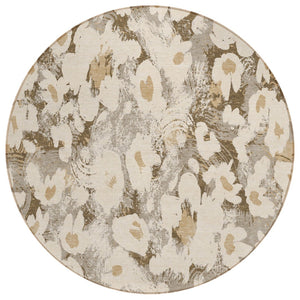 HomeRoots 5' X 8' Floral Washable Non-Skid Area Rug – Durable, Stylish Design for Indoor & Outdoor Spaces Khaki 561728