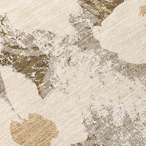 HomeRoots 5' X 8' Floral Washable Non-Skid Area Rug – Durable, Stylish Design for Indoor & Outdoor Spaces Khaki 561729