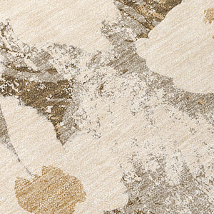 Homeroots 9' X 12' Khaki Floral Washable Non Skid Indoor Outdoor Area Rug Khaki Polyester 561730