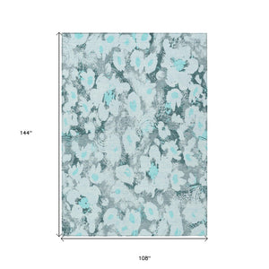 HomeRoots 5' X 8' Floral Washable Non-Skid Area Rug – Durable, Stylish Design for Indoor & Outdoor Spaces Teal 561739