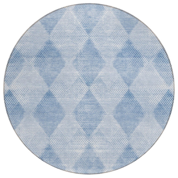 HomeRoots 5' x 8' Geometric Washable Non-Skid Area Rug for Indoor & Outdoor Use - Stylish, Durable Comfort! Blue 561746
