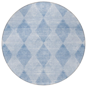 Homeroots 3' X 5' Geometric Washable Non-skid Area Rug For Indoor And Outdoor Spaces - Stain Resistant Charm Blue Polyester 561746