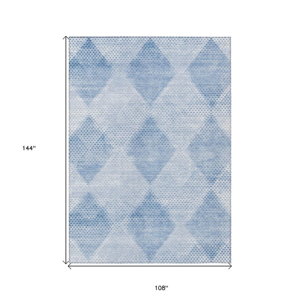 HomeRoots 5' x 8' Geometric Washable Non-Skid Area Rug for Indoor & Outdoor Use - Stylish, Durable Comfort! Blue 561748