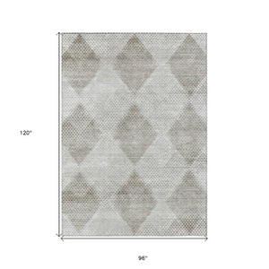 Homeroots 3' X 5' Geometric Washable Non-skid Area Rug For Indoor And Outdoor Spaces - Stain Resistant Charm Gray Polyester 561756