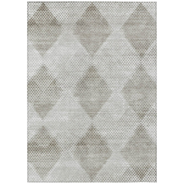 HomeRoots 5' x 8' Geometric Washable Non-Skid Area Rug for Indoor & Outdoor Use - Stylish, Durable Comfort! Gray 561756