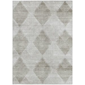 Homeroots 3' X 5' Geometric Washable Non-skid Area Rug For Indoor And Outdoor Spaces - Stain Resistant Charm Gray Polyester 561756