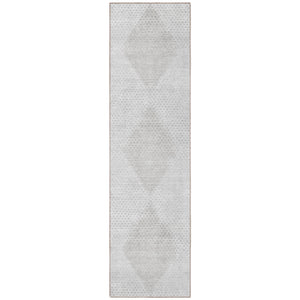 Homeroots 3' X 5' Geometric Washable Non-skid Area Rug For Indoor And Outdoor Spaces - Stain Resistant Charm Ivory Polyester 561760