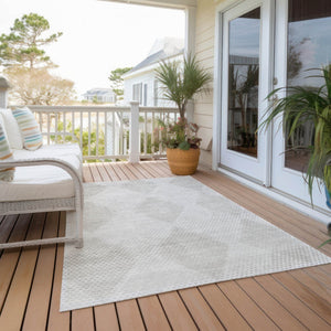 HomeRoots 5' x 8' Geometric Washable Non-Skid Area Rug for Indoor & Outdoor Use - Stylish, Durable Comfort! Ivory 561763